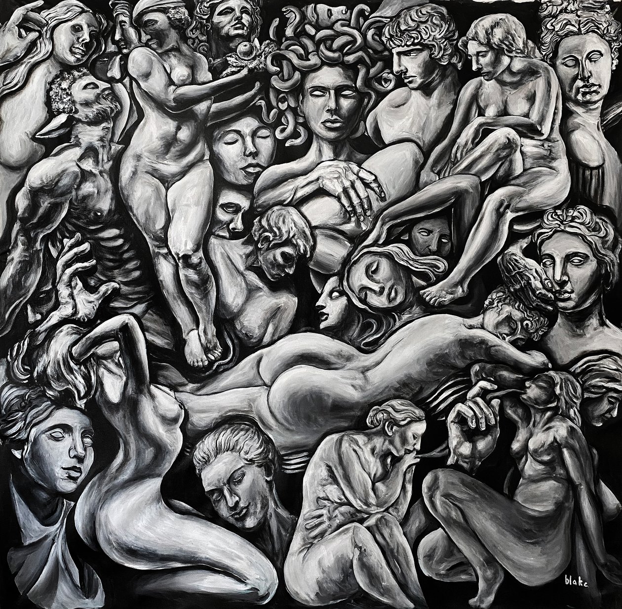 Dionysos-krøniken nummer 6, ca. 2021 (Akryl på lærred) af Blake Munch