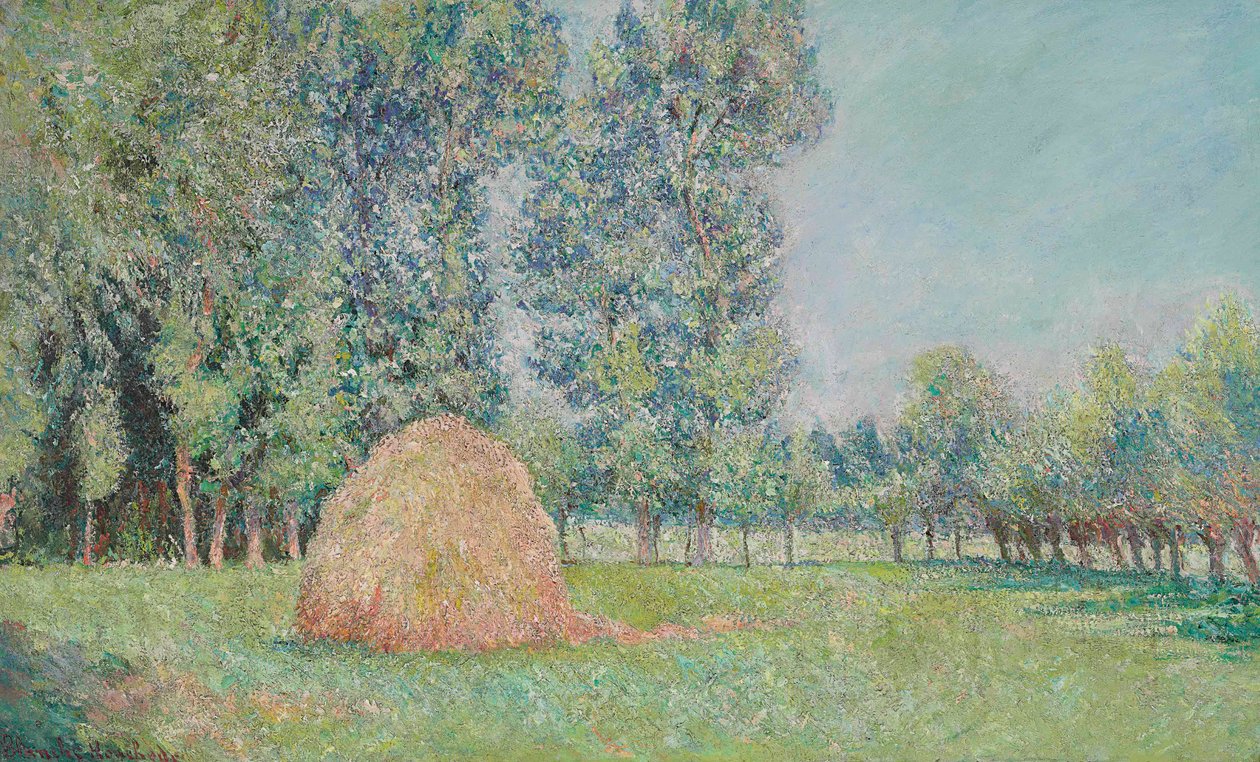 Fransk: La meule, Plaines des Ajoux, Giverny af Blanche Hoschede Monet