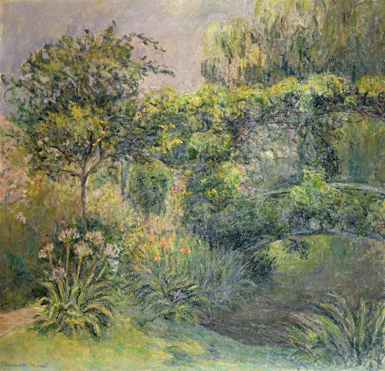 Bro ved Giverny Gardens af Blanche Hoschede Monet