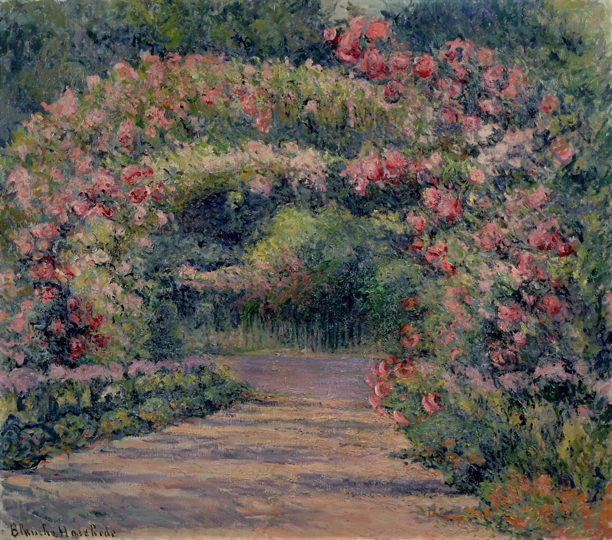 Rose Arbor at Giverny (olie på lærred) af Blanche Hoschede Monet