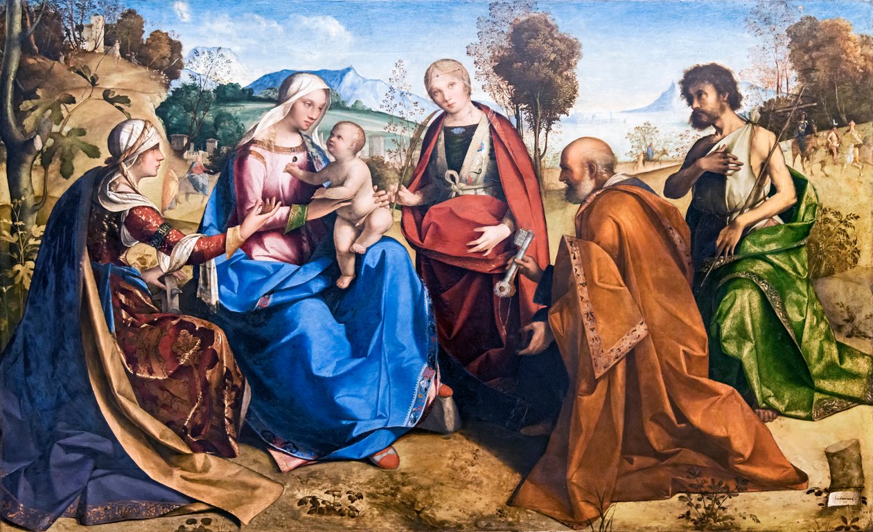 Mystisk ægteskab med Saint Catherine af Boccaccio Boccaccino