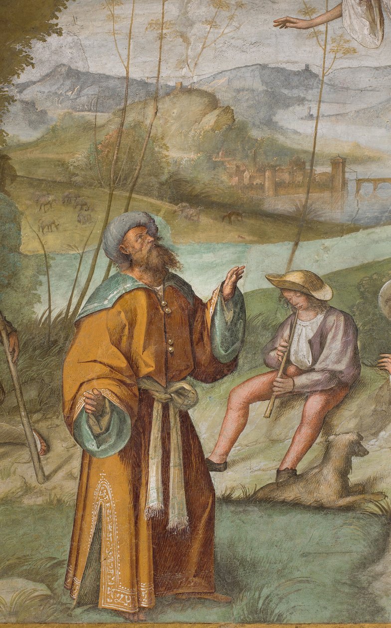 Central Aisle, First North Span, meddelelse til Gioacchino, Boccaccio Boccaccino 1514-15, detalje af Boccaccio Boccaccino