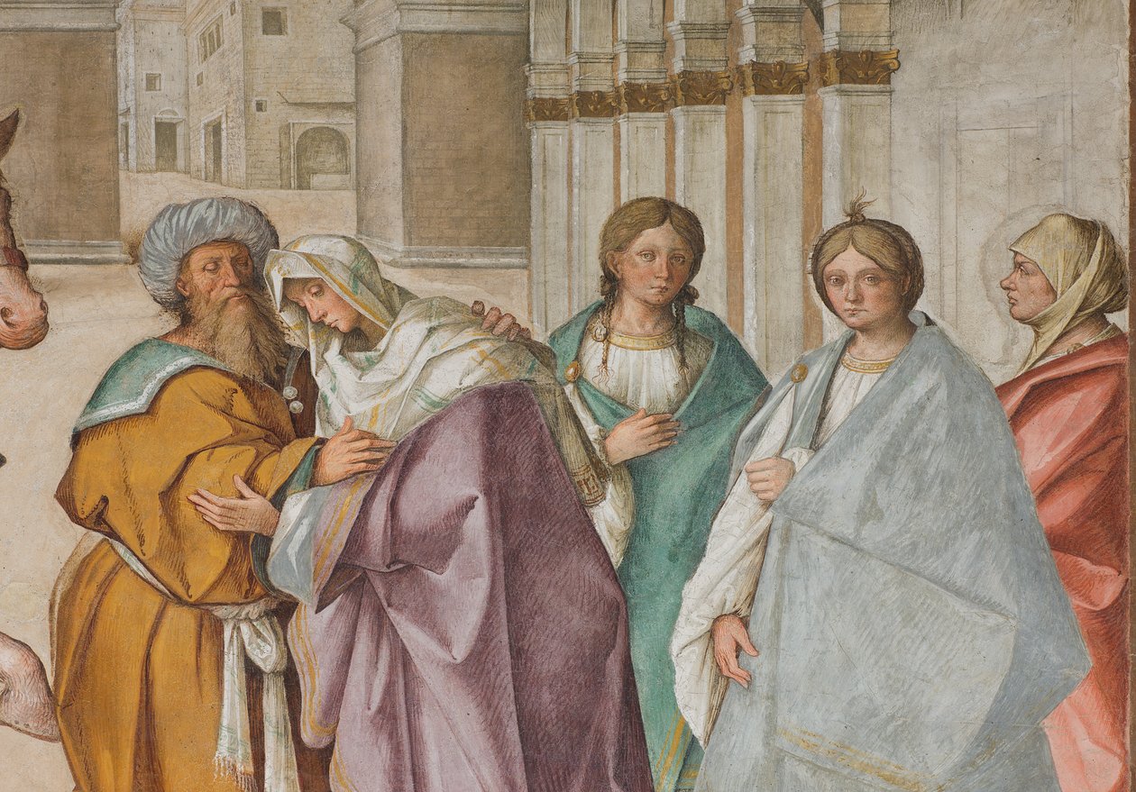 Centralskib, første nordspænd, møde mellem St. Joachim og Sant