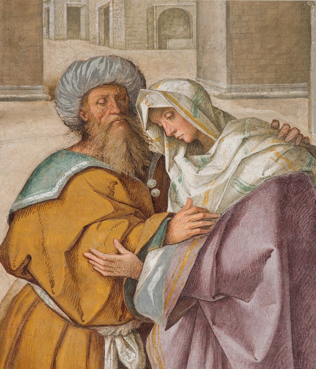 Centralskib, første nordlige spænd, møde mellem St. Joachim og Sant