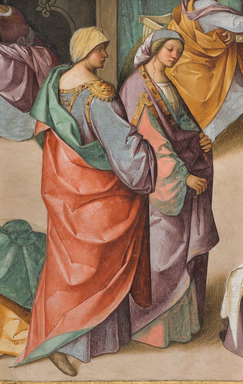 Centralskib, andet nordspænd, Jomfruens fødsel, Boccaccio Boccaccino 1514-15, detalje af Boccaccio Boccaccino