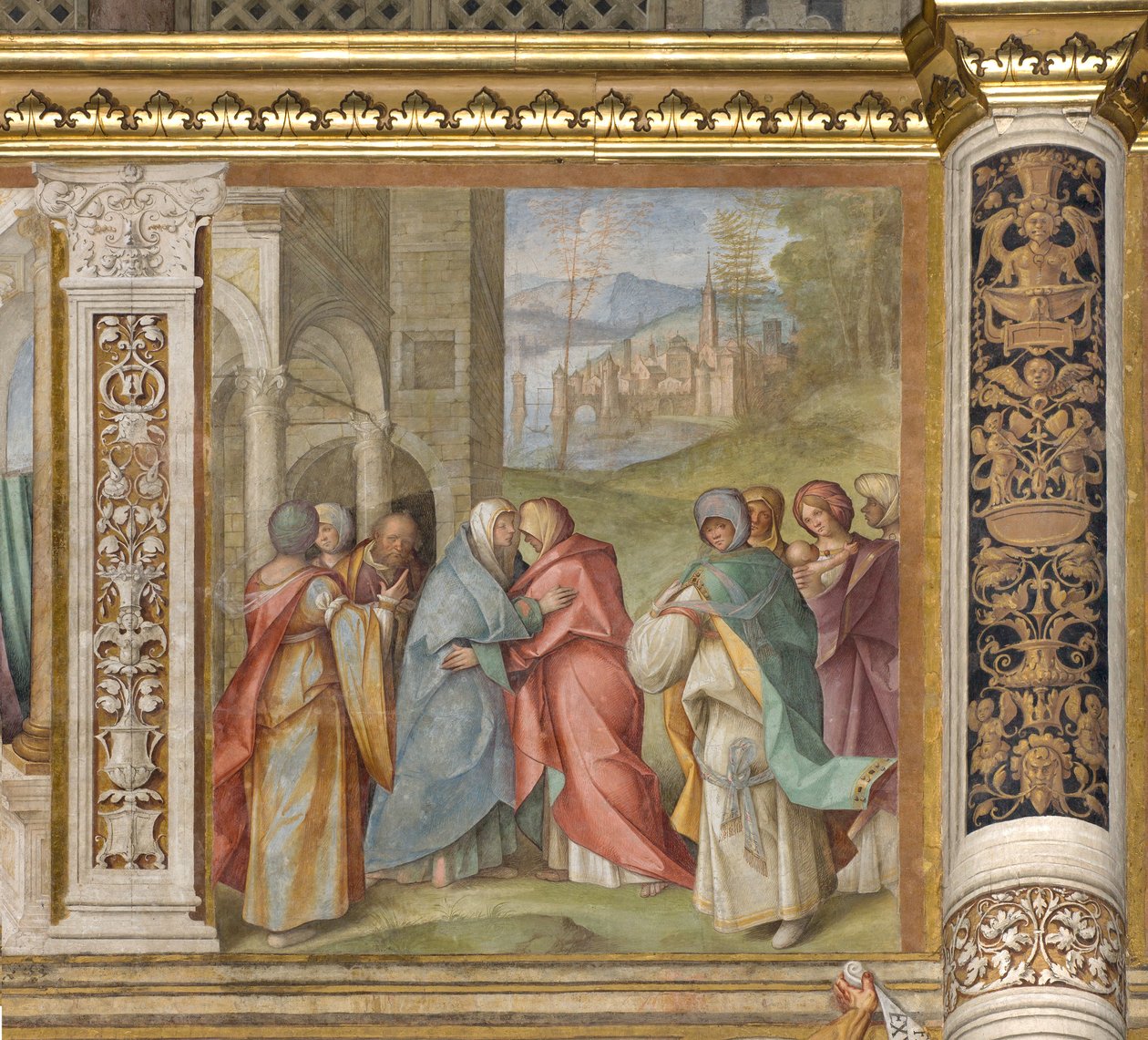 Midterskib, tredje nordlige fag, Visitation, Boccaccio Boccaccino 1516-17 af Boccaccio Boccaccino