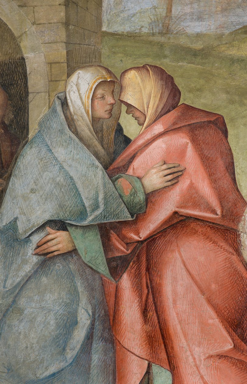 Centralskibet, tredje nordlige fag, Visitation, Boccaccio Boccaccino 1516-17, detalje af Boccaccio Boccaccino