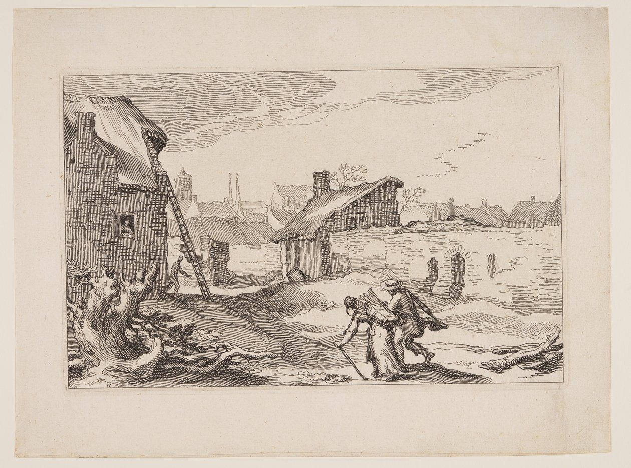 Planche 11, fra Landskaber med bondegårde af Boetius Adams Bolswert