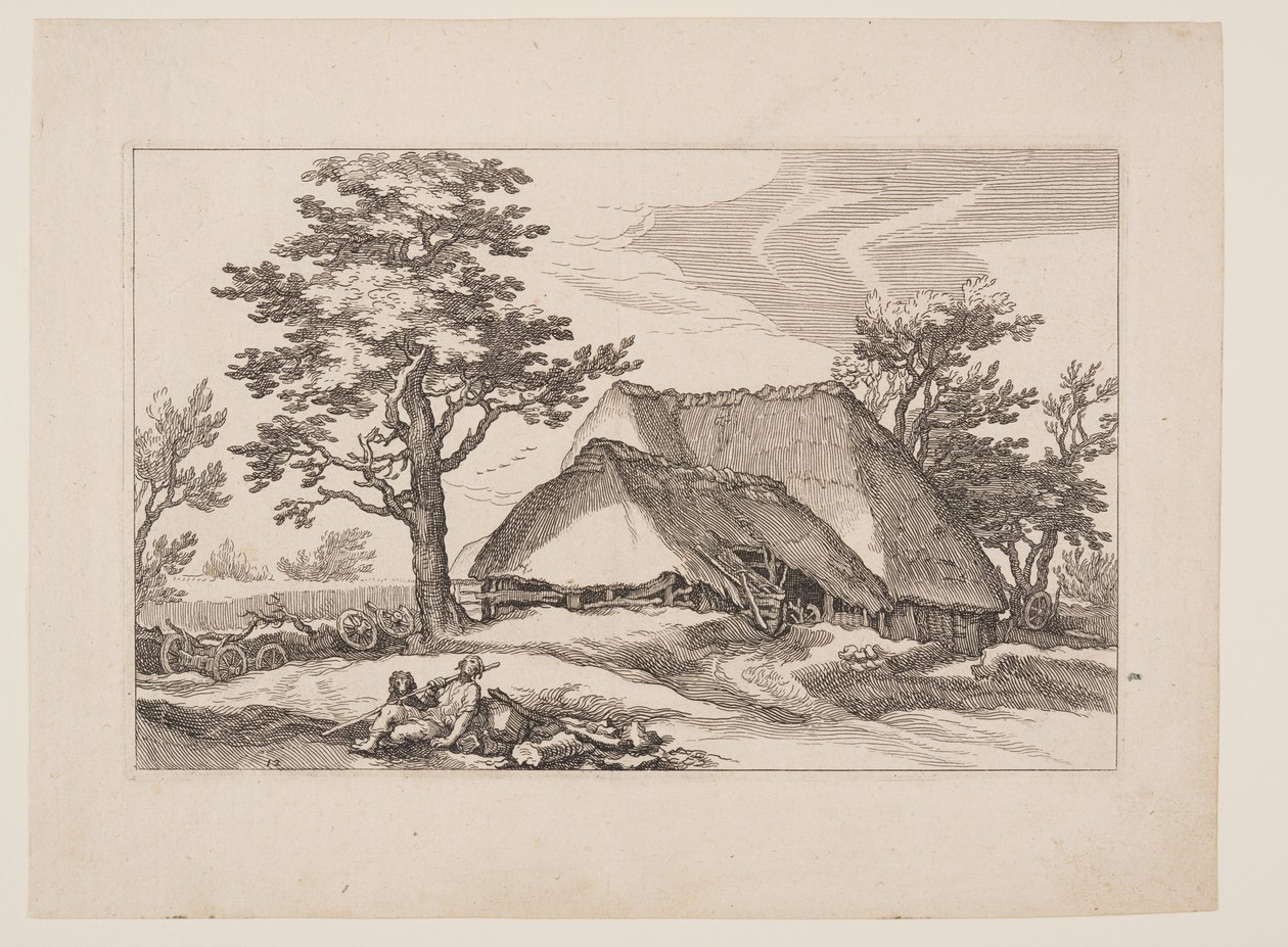 Planche 12, fra Landskaber med bondegårde af Boetius Adams Bolswert