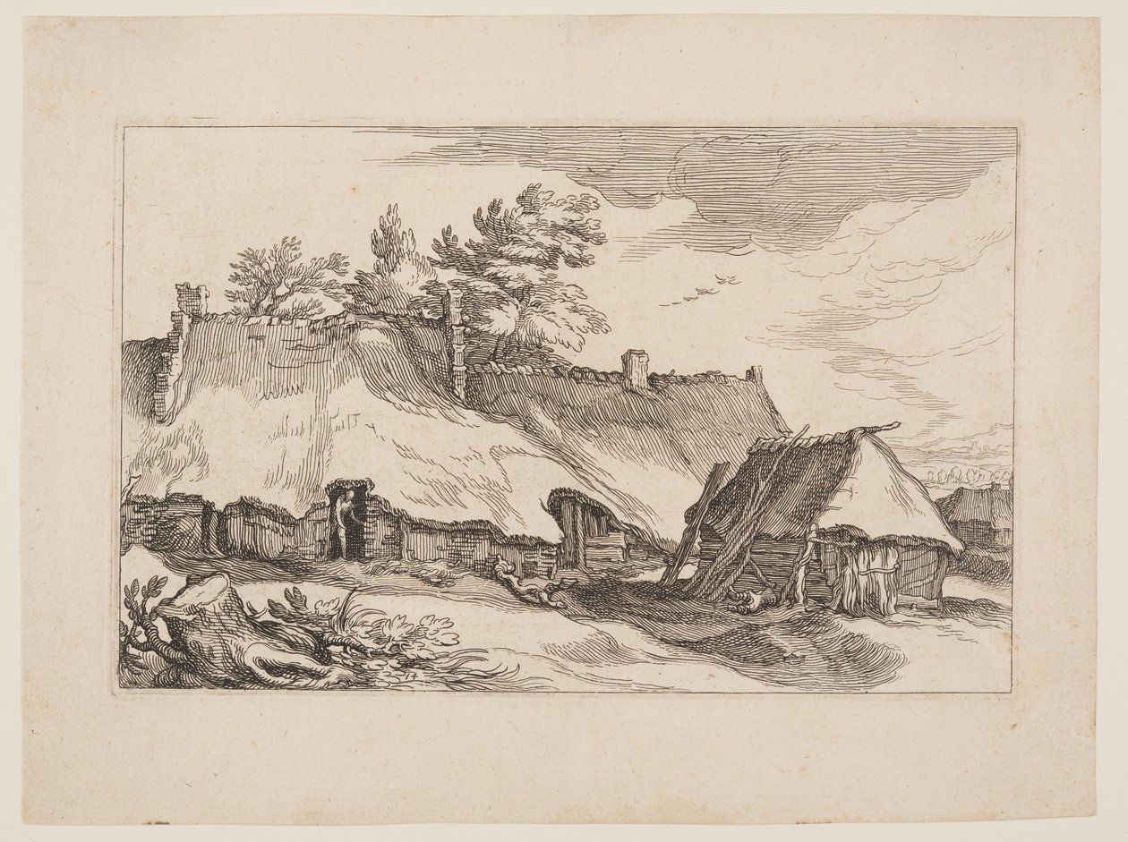 Planche 14, fra Landskaber med bondegårde af Boetius Adams Bolswert