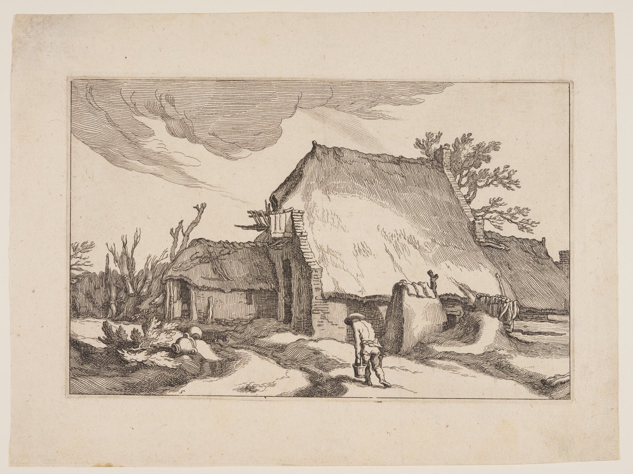 Planche 5, fra Landskaber med bondegårde af Boetius Adams Bolswert