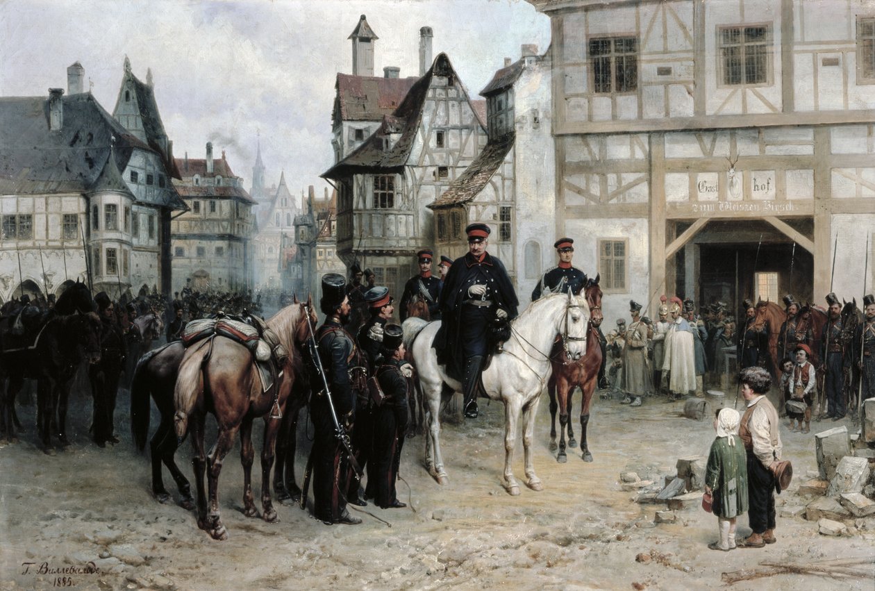 General Blucher (1742-1819) med kosakkerne i Bautzen, 1885 af Bogdan Willewalde
