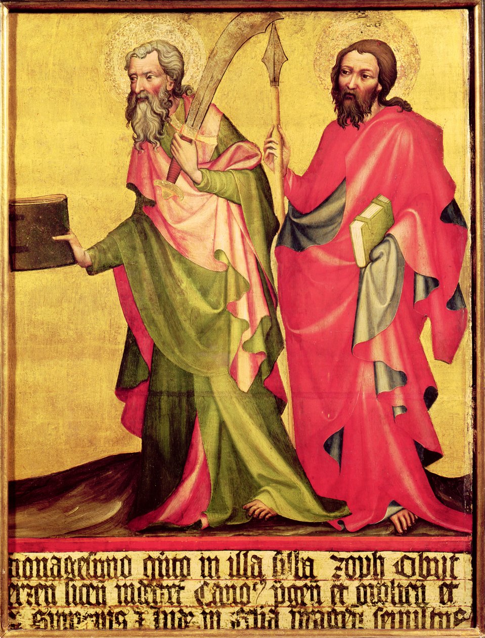 SS. Bartholomew og Thomas, højre panel fra Epitafiet af Jan af Jeran, 1395 (tempera på panel) af Bohemian School
