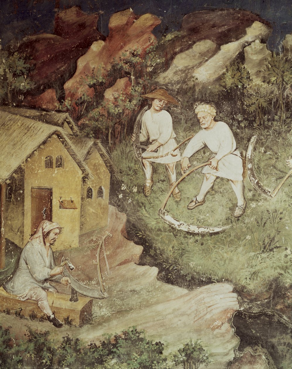 Juli måned, detalje om høst, ca. 1400 af Bohemian School