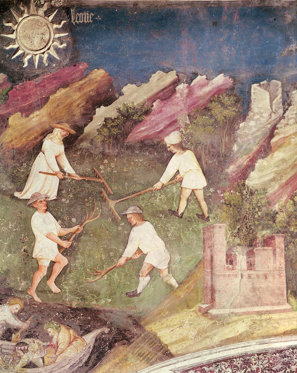 Juli måned, detalje af høsten, ca. 1400 af Bohemian School