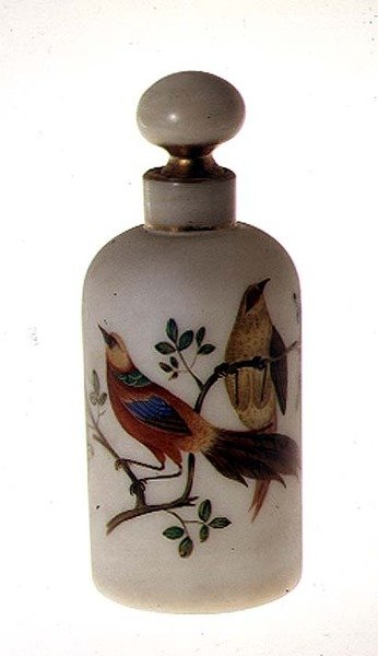 Flaske med opalinprop, med forgyldt og emaljeret dekoration, midten af 1800-tallet (glas) af Bohemian School