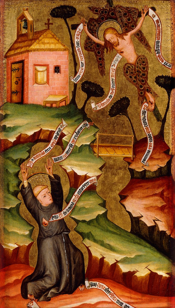 Sankt Frans modtager Stigmata, ca. 1400 af Bohemian School