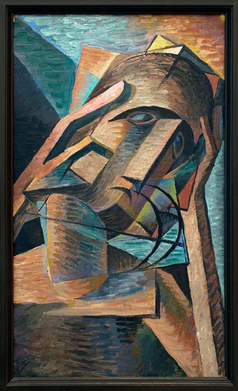 Meditation. Maleri af Bohumil Kubista (1884-1918), Olie på lærred 1915. Tjekkisk kunst 20. århundrede. Veletrzni Palace (Messepaladset), Prag (Tjekkiet). af Bohumil Kubišta
