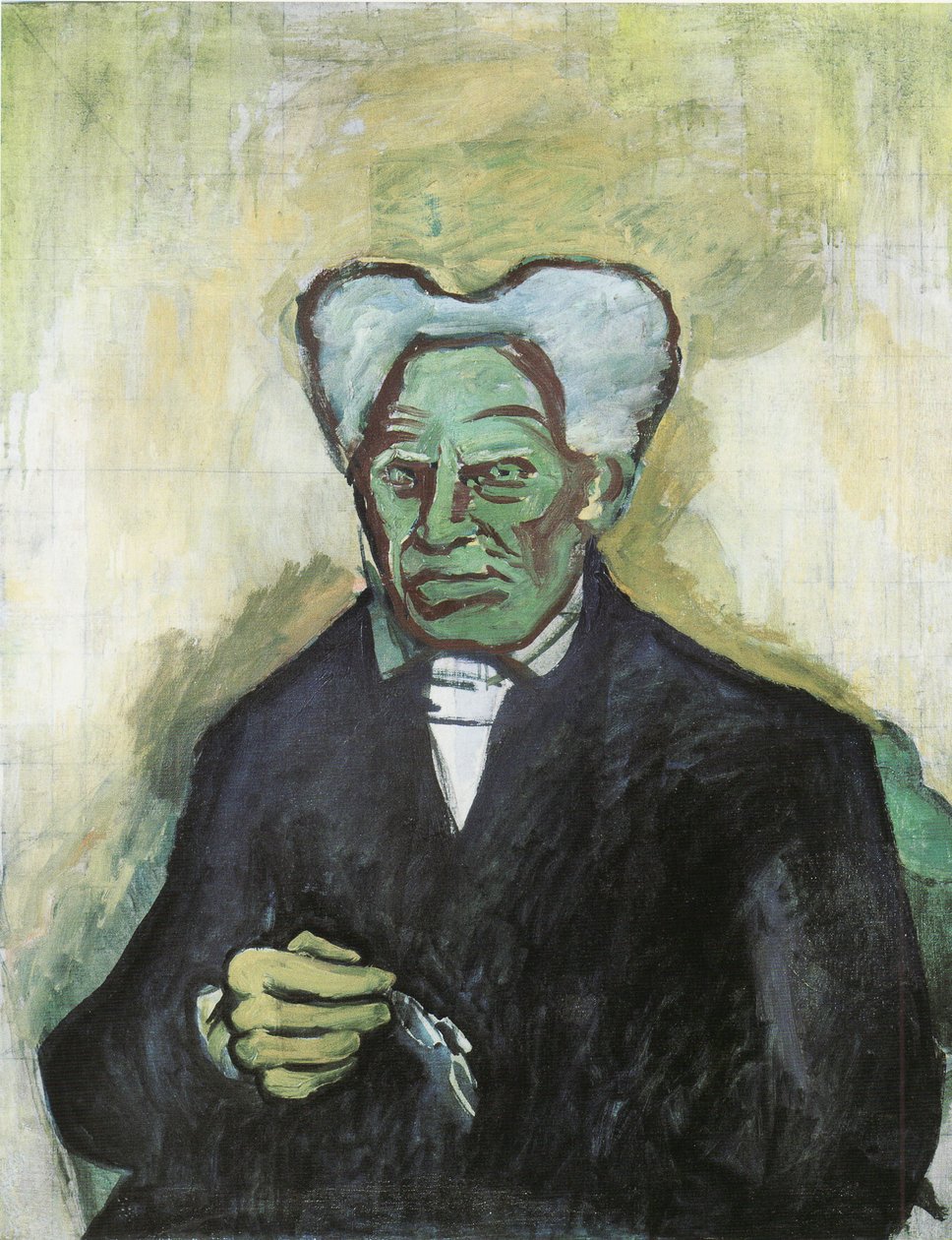 Portræt af Arthur Schopenhauer, 1908 af Bohumil Kubišta