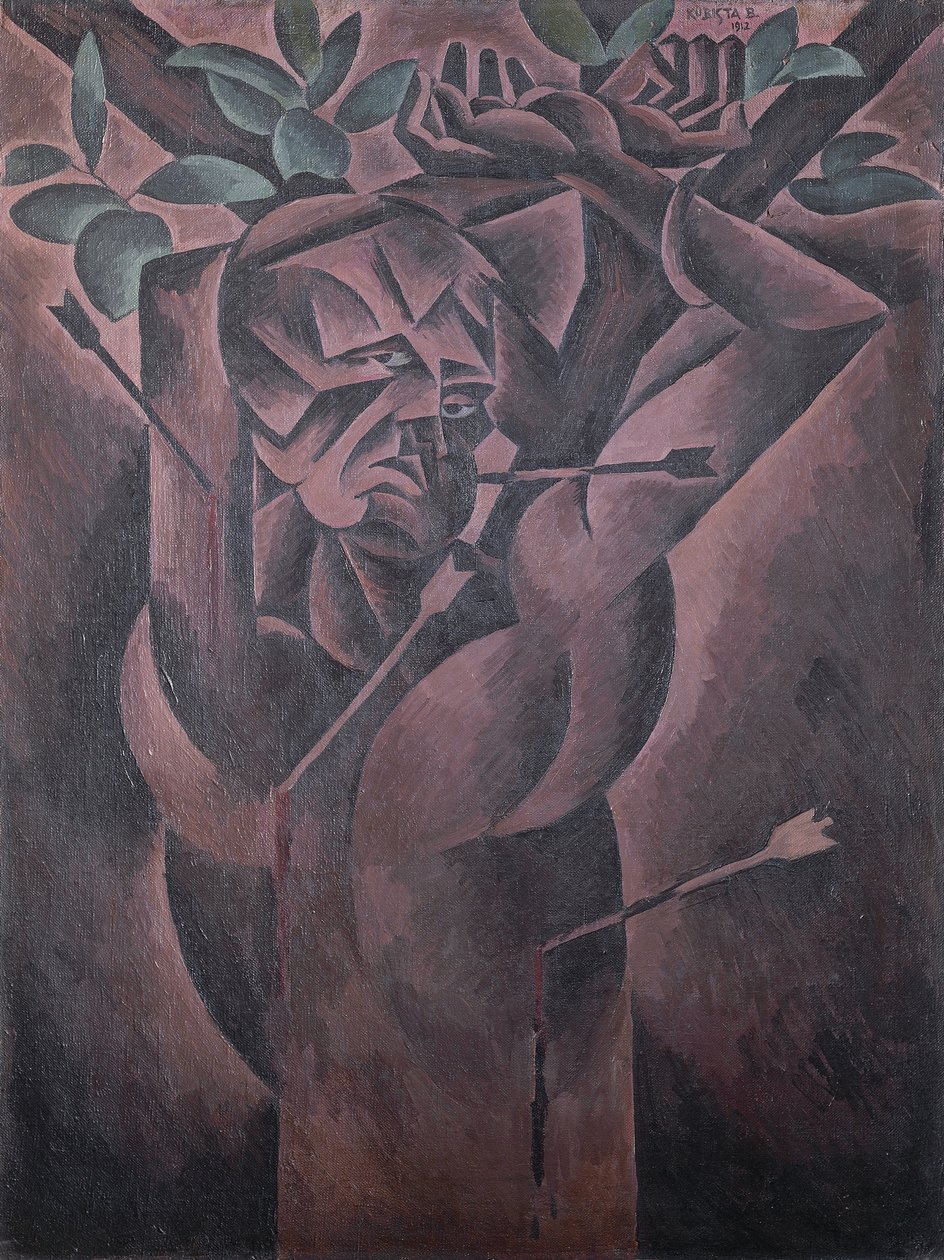 Sankt Sebastian, af Bohumil Kubista (1884-1918), olie på lærred, 98x75 cm af Bohumil Kubišta