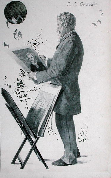 Edmond Huot de Goncourt (1822-96), omslagsillustration fra 