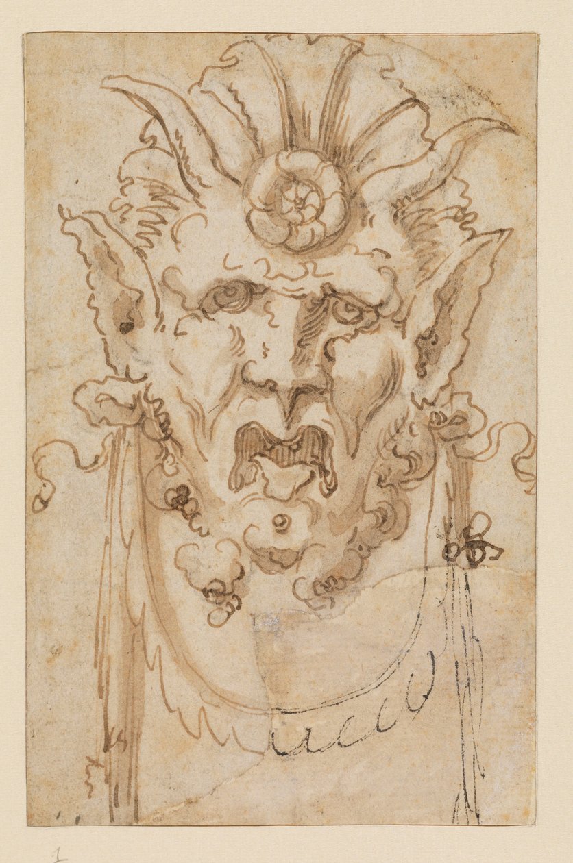 Grotesk maske, 1600-tallet af Bolognese School