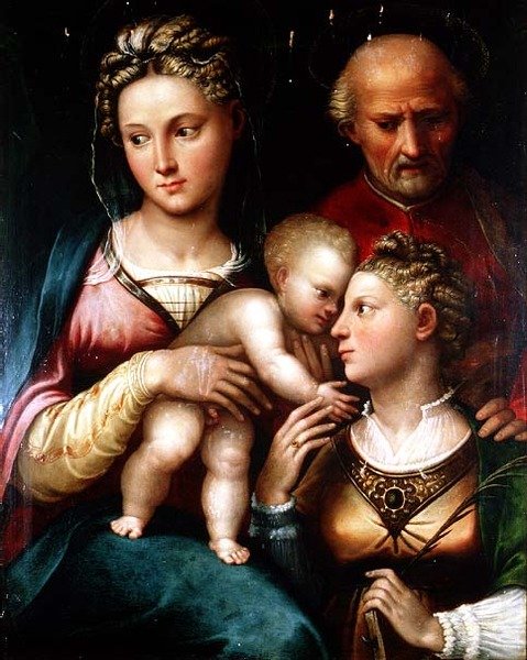 St. Catherines mystiske ægteskab af Bolognese School
