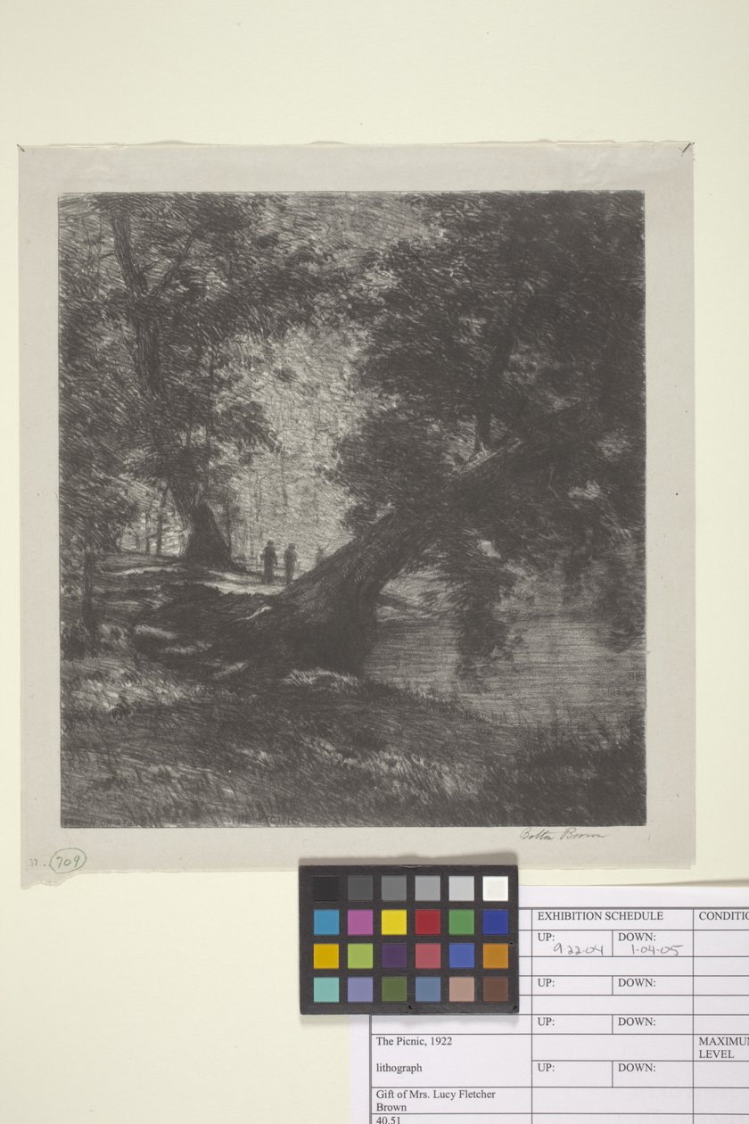 The Picnic (blæk på papir) af Bolton Coit Brown