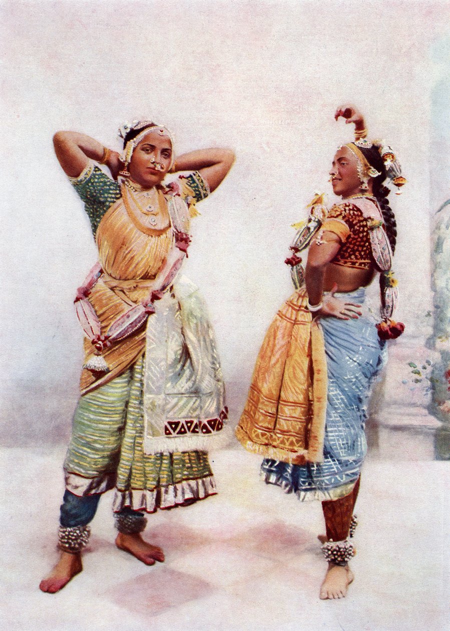 Baroda Nautch Girls, slutningen af det 19. århundrede (albumin print) af Bombay Vernon and Co.