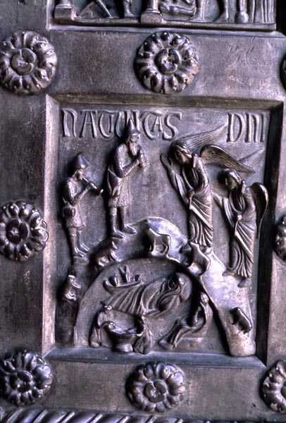 Panel, der forestiller fødselaren fra Porta di S. Ranieri i det sydlige tværskib af Bonannus of Pisa