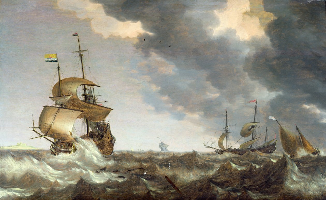 Storm på havet af Bonaventura Peeters