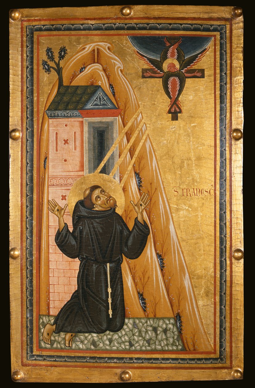 St. Francis modtager Stigmata, midten af det 13. århundrede (tempera på træ) af Bonaventura Berlinghieri