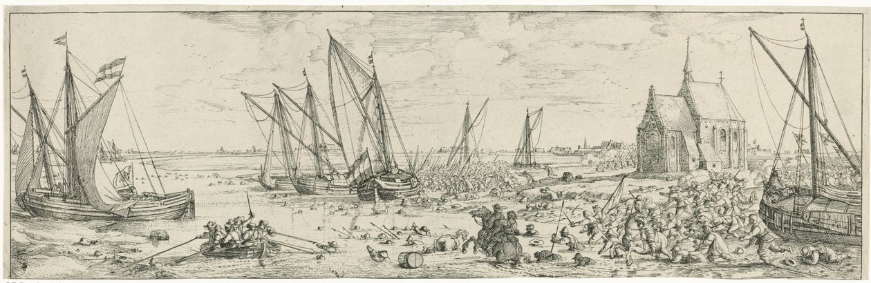 Mislykket angreb på Fort Kallo, 1638 af Bonaventura Peeters (I)