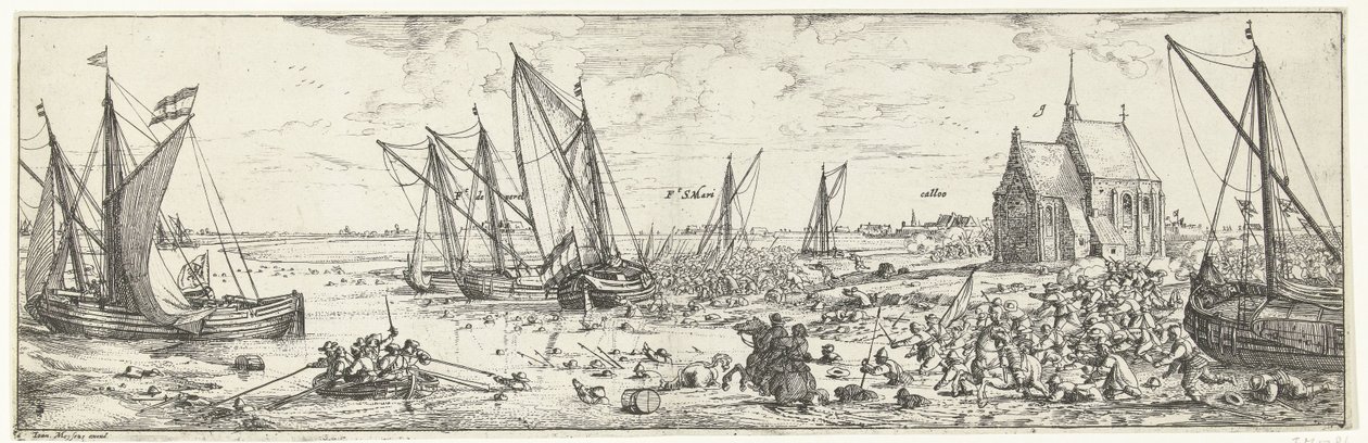 Mislykket angreb på Fort Kallo, 1638 af Bonaventura Peeters (I)