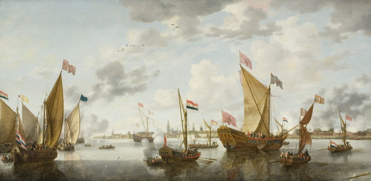 Forsendelse på Schelde ud for Antwerpen af Bonaventura Peeters