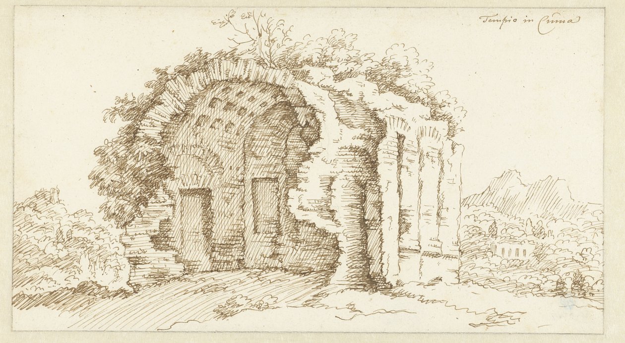 Ruin af et tempel i Cumae af Bonaventura van Overbeek
