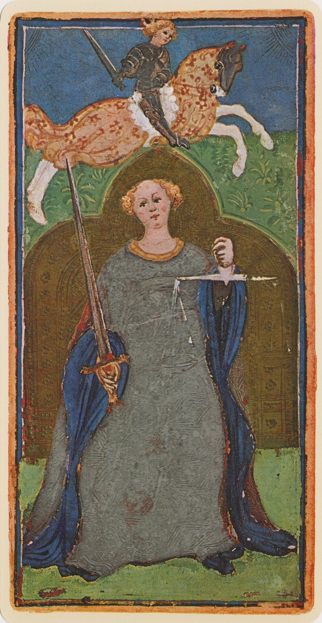 Retfærdighed, faksimile af et tarotkort fra 