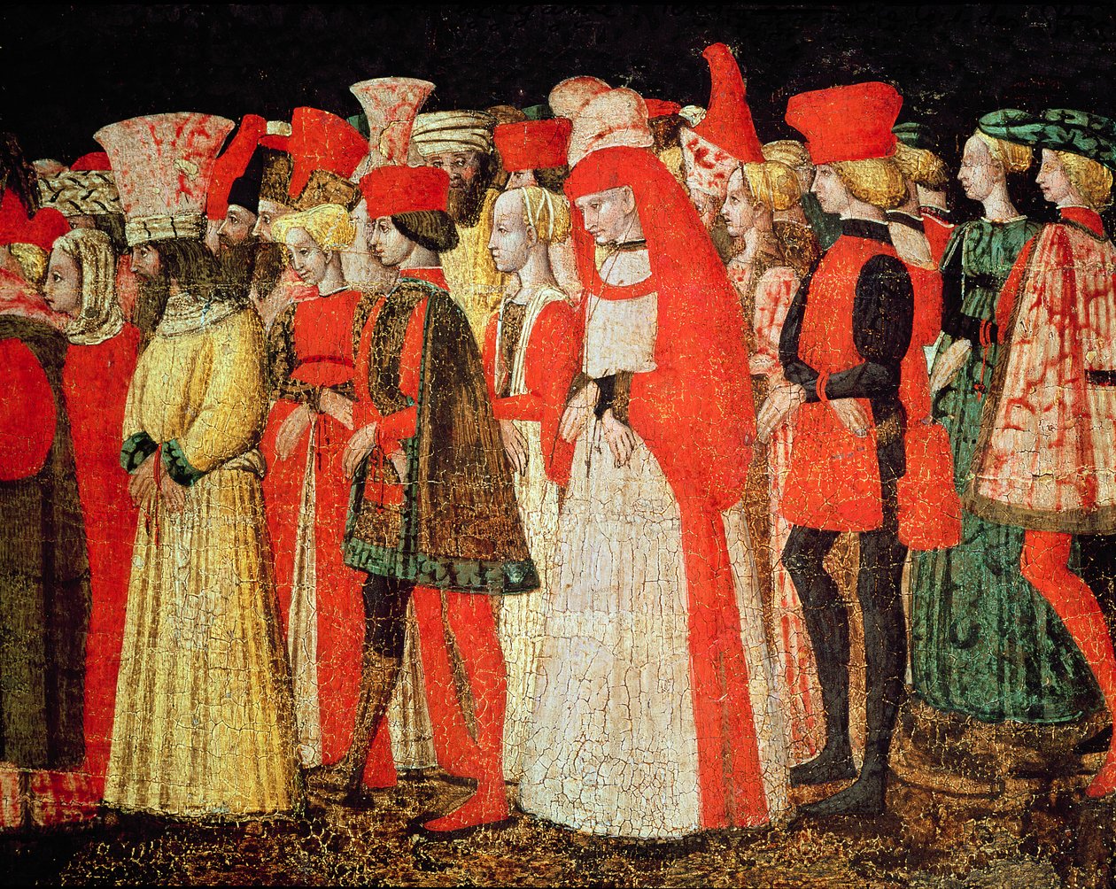 Folk fra Sforza-familiens hof (detaljer) af Bonifacio Bembo