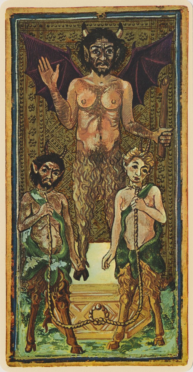 Djævelen, faksimile af et tarotkort fra 