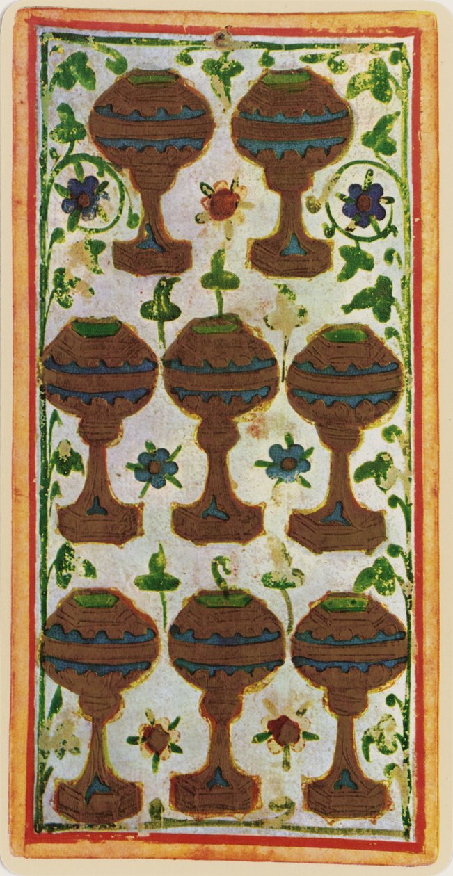 The Eight of Cups, faksimile af et tarotkort fra 