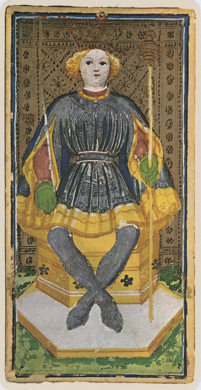 The King of Wands, faksimile af et tarotkort fra 