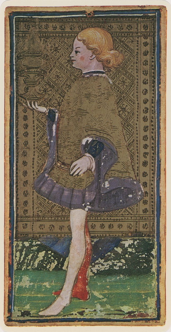 The Knave of Cups, faksimile af et tarotkort fra 