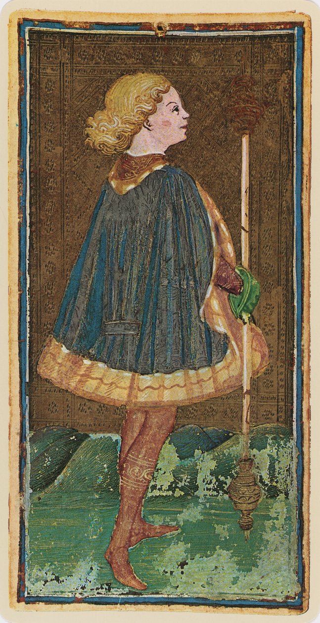 The Snave of Wands, faksimile af et tarotkort fra 