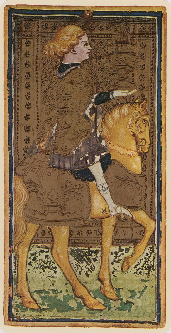 The Knight of Cups, faksimile af et tarotkort fra 