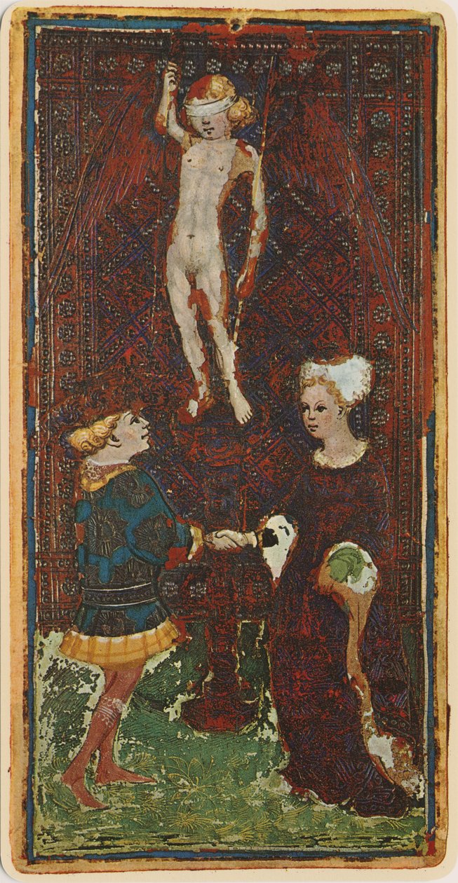 The Lovers, faksimile af et tarotkort fra 