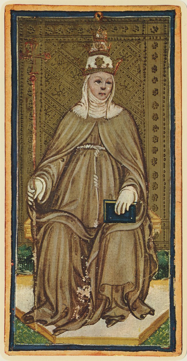 The Popess, faksimile af et tarotkort fra 