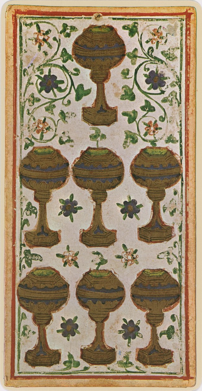 The Seven of Cups, faksimile af et tarotkort fra 