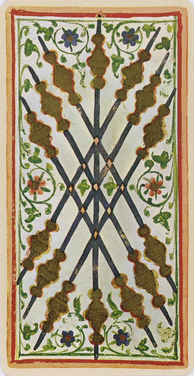 De syv tryllestave, faksimile af et tarotkort fra 