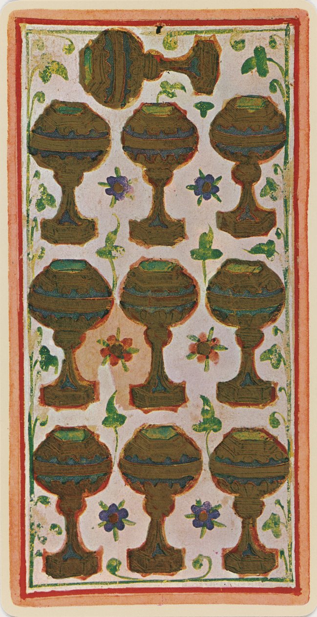 The Ten of Cups, faksimile af et tarotkort fra 