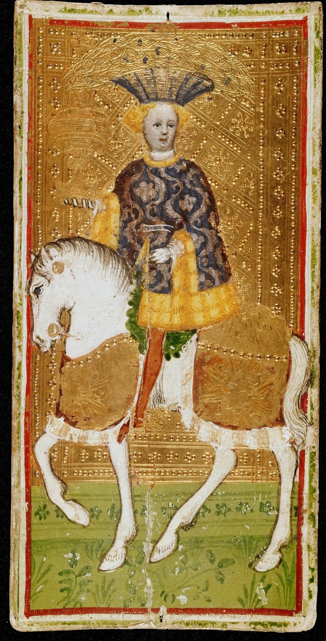 Ridder af kopper. Tarotkort, 1441-1444. af Bonifacio Bembo